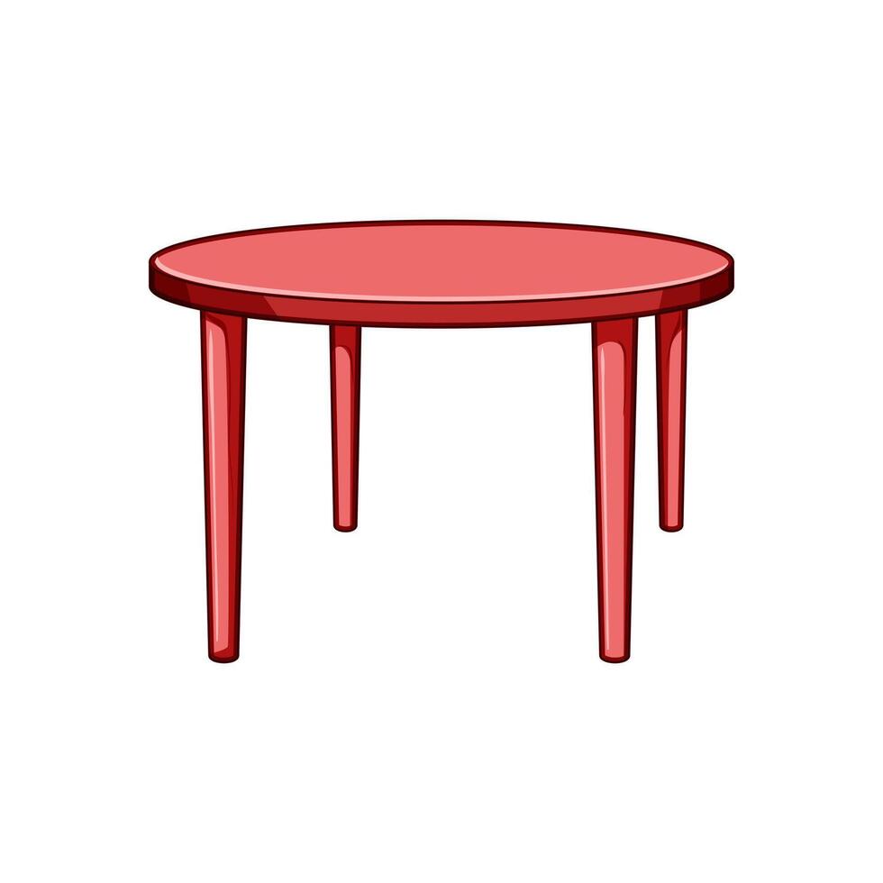 affordable plastic table cartoon illustration vector