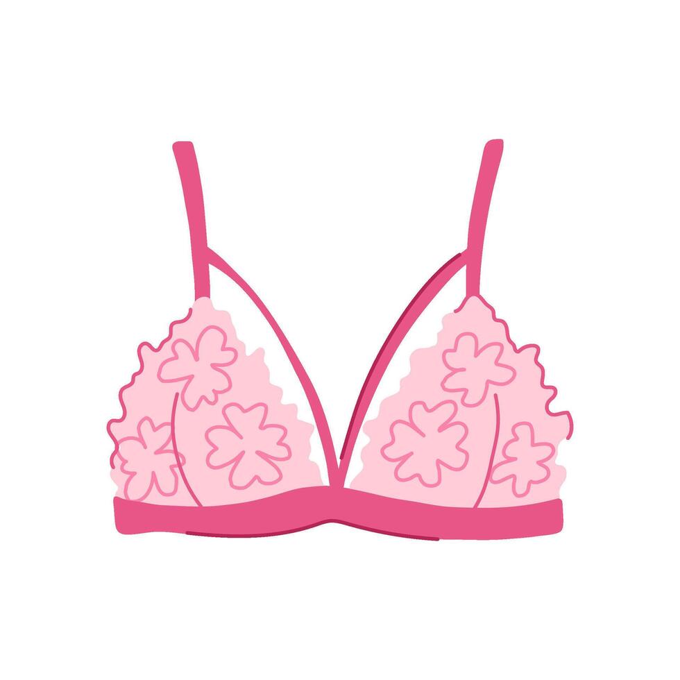 intimate bra lace cartoon illustration vector