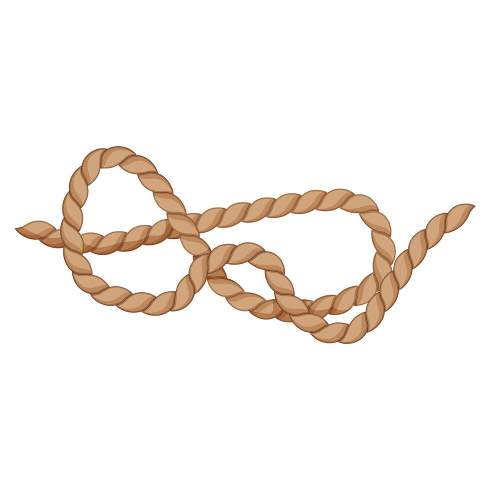 bend rope knot cartoon illustration vector