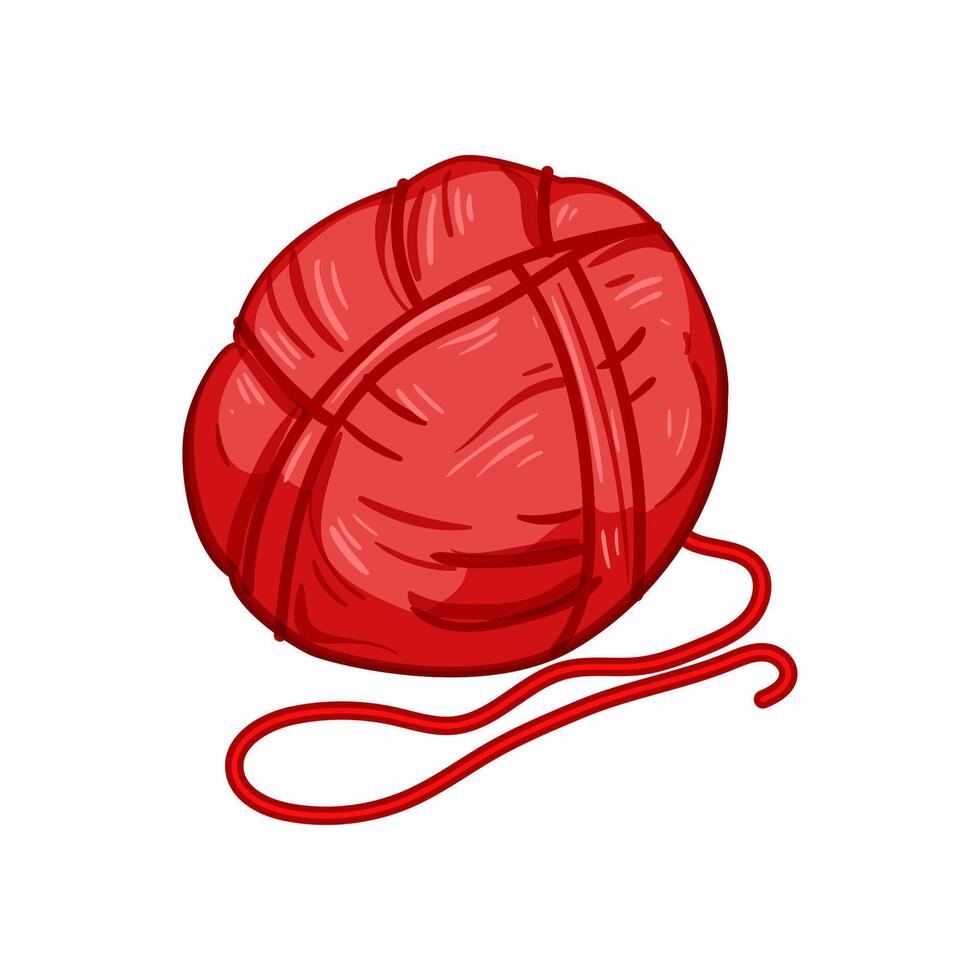 thread ball yarn cartoon illustration vector
