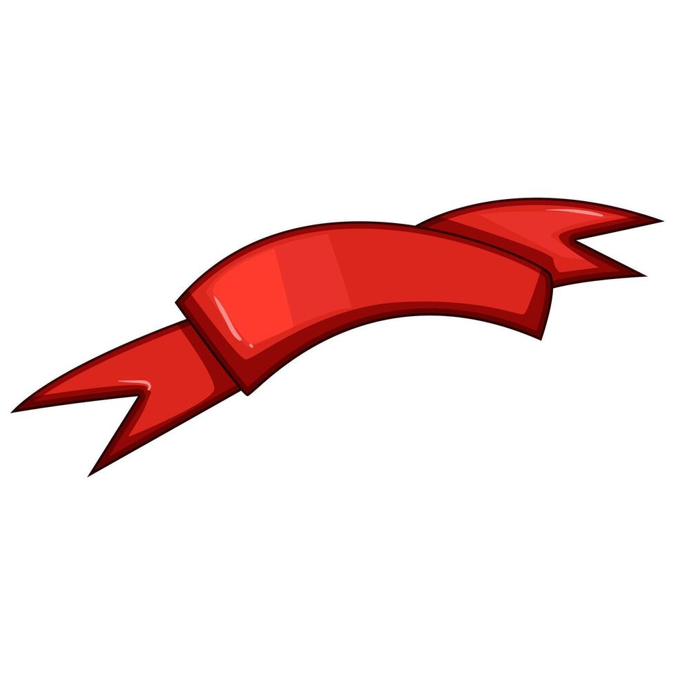 prevention red ribbon retro cartoon illustration vector