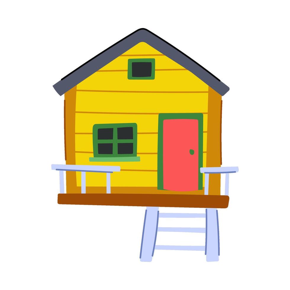 charm bungalow cartoon illustration vector
