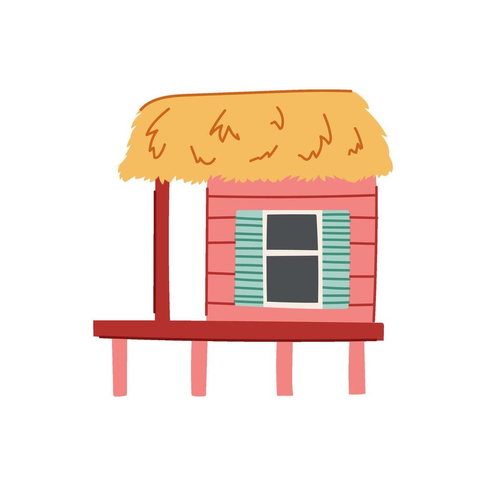 retreat bungalow cartoon illustration vector