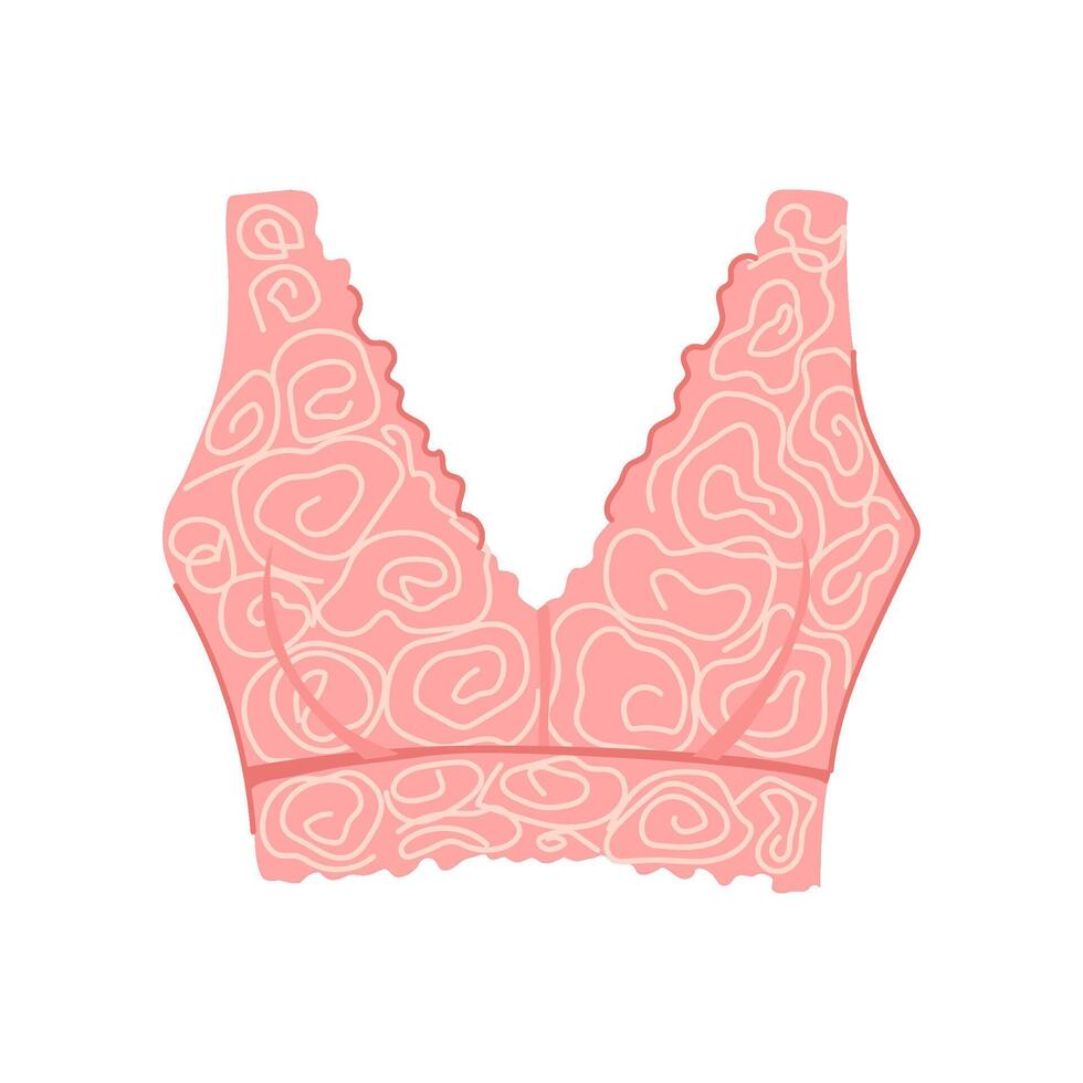 delicate bra lace cartoon illustration vector
