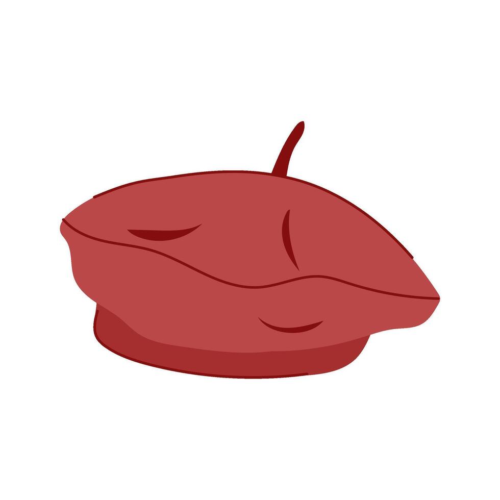 chic beret cartoon illustration vector