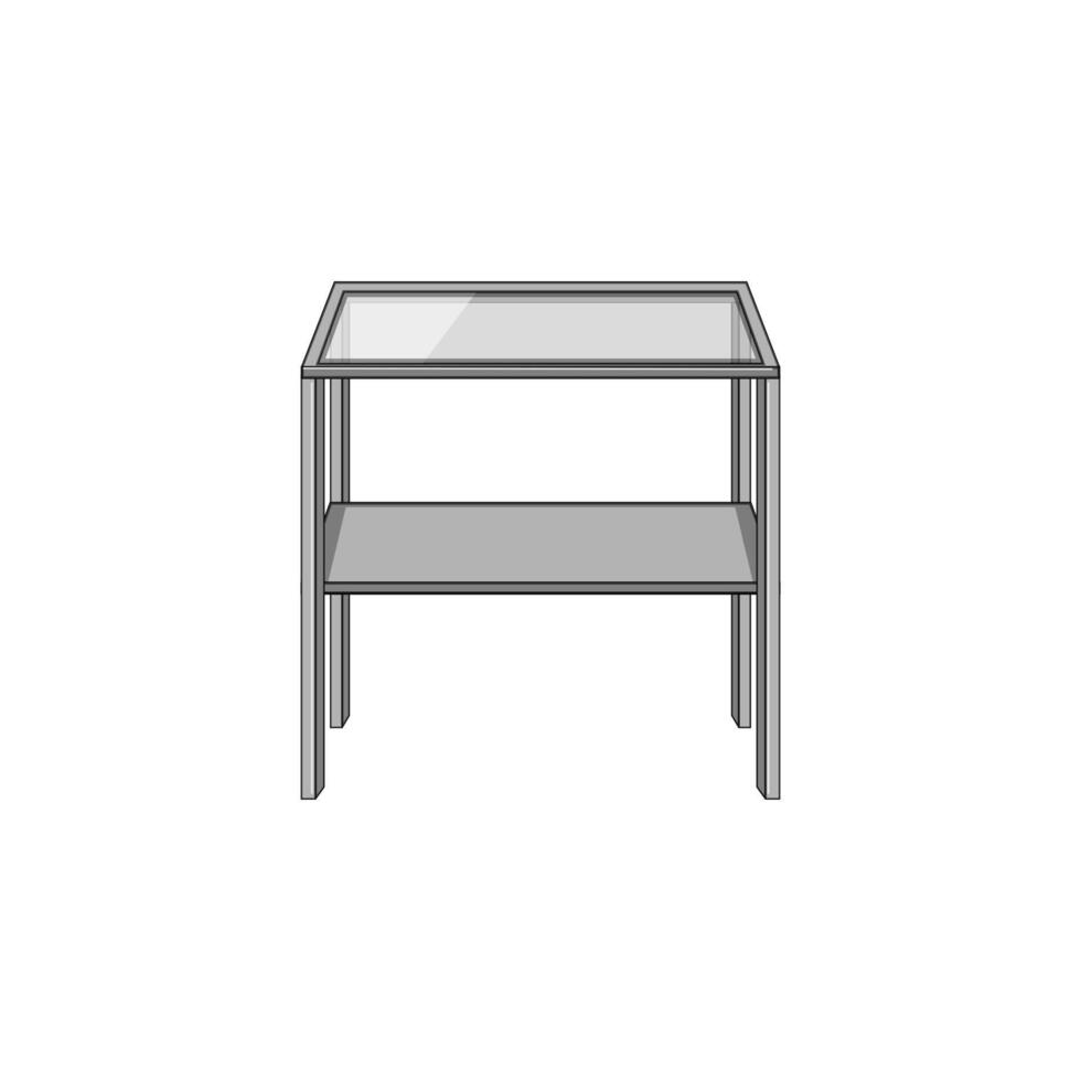 elegant glass table cartoon illustration vector