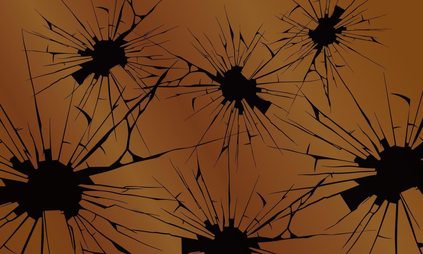 Cracked hole. break wall. ground cracked. brown wall. vector