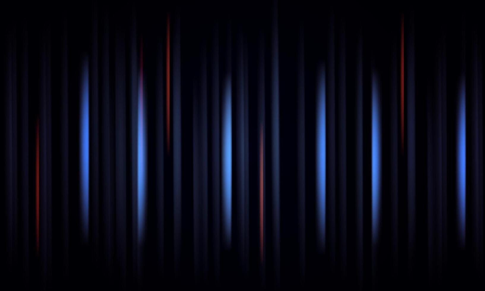 Dark stripes abstract banner design. neon light black background. vector