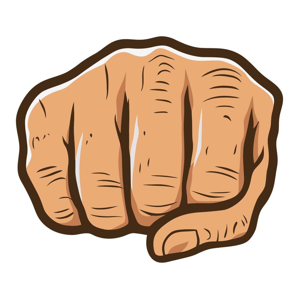 Cartoon Forward Punch Fist Illustration vector