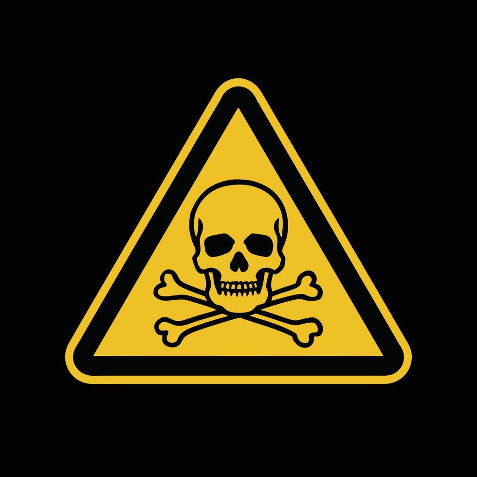 skull and crossbones warning sign vector