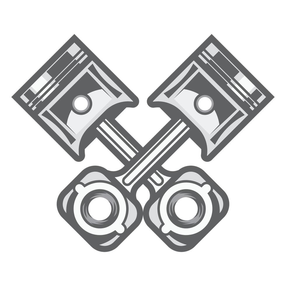 crossed engine pistons illustration vector