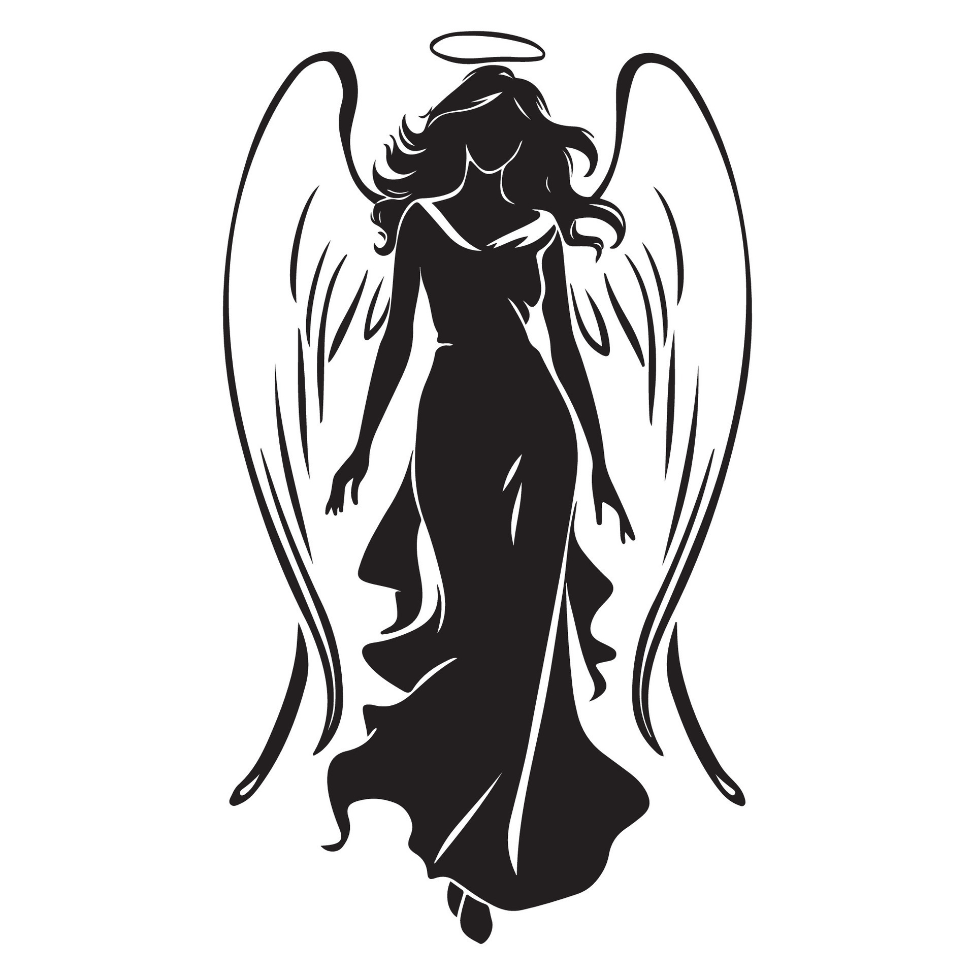 Elegant Angel Women Silhouette 49304812 Vector Art at Vecteezy