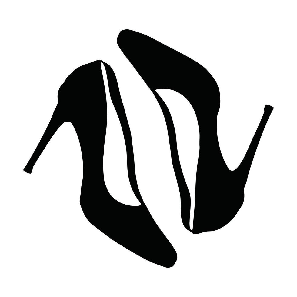 high heels silhouette illustration vector