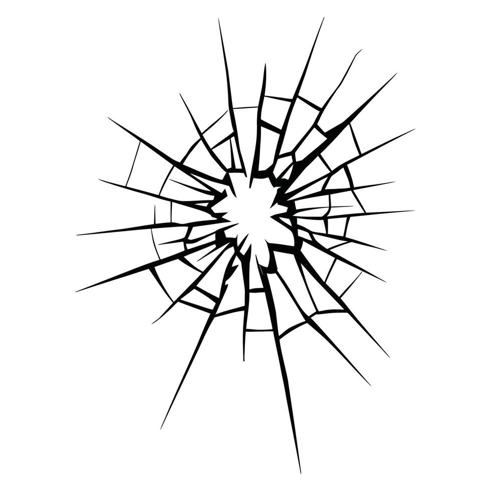 broken glass shattered illustration vector