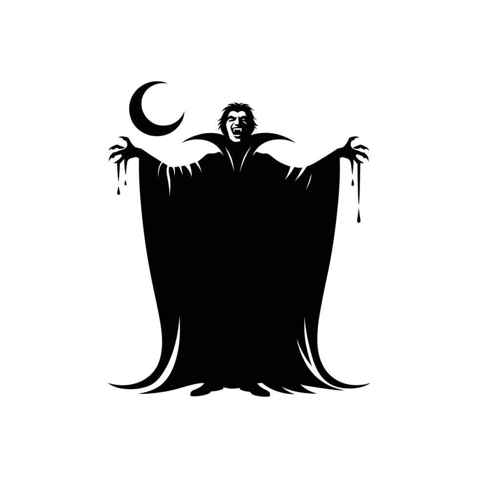 Halloween Vampire Silhouette Design Elegant Dracula for Spooky Invitations and Haunted Events vector