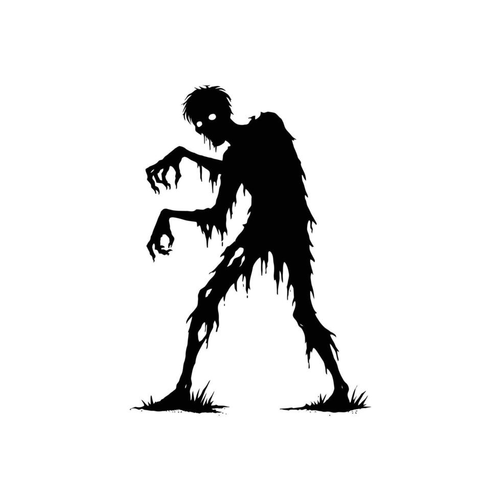 Terrifying Zombie Silhouette Ideal for Halloween Posters, Flyers, and Digital Art Projects vector