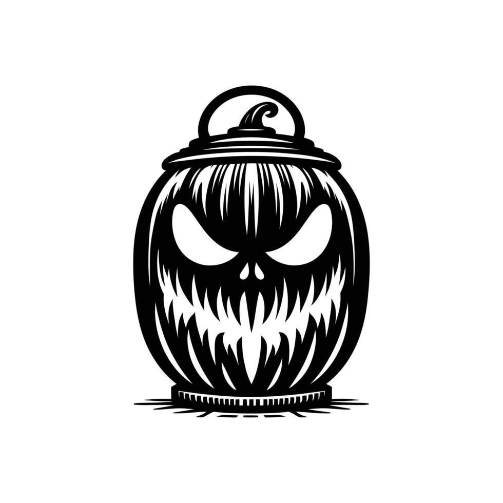 Menacing Lantern Silhouette for Halloween Perfect for Dark Themed Graphics and Creepy Designs vector