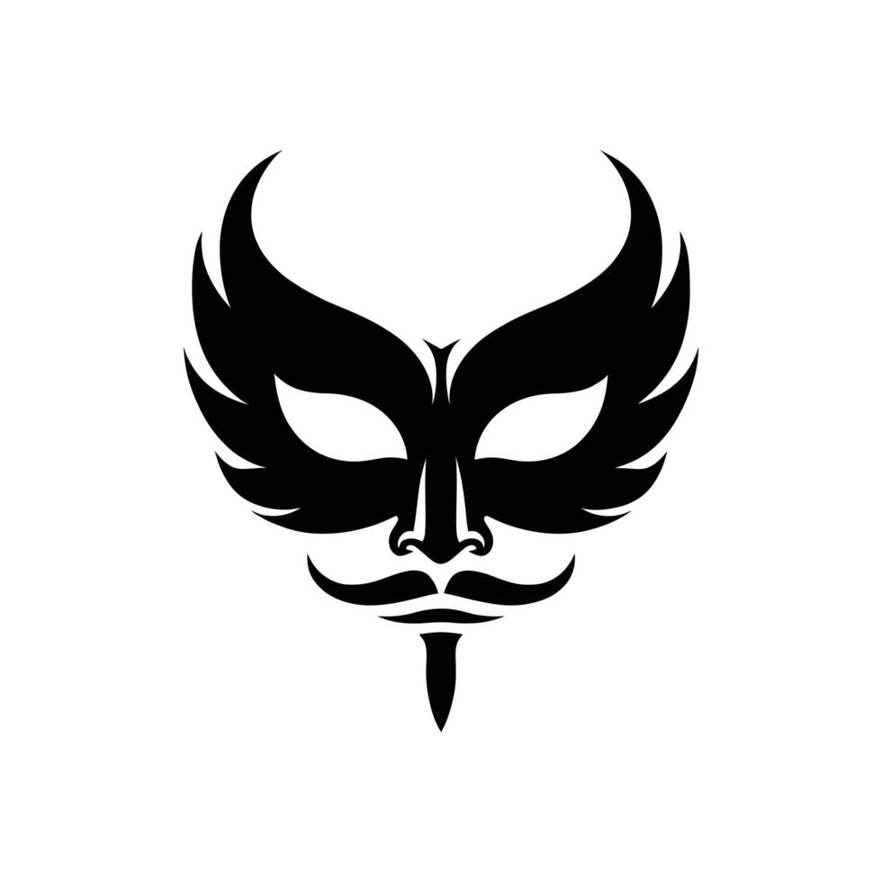 Terrifying Halloween Mask Design Eerie Silhouette for Spooky Holiday Artwork and Scary Invitations vector
