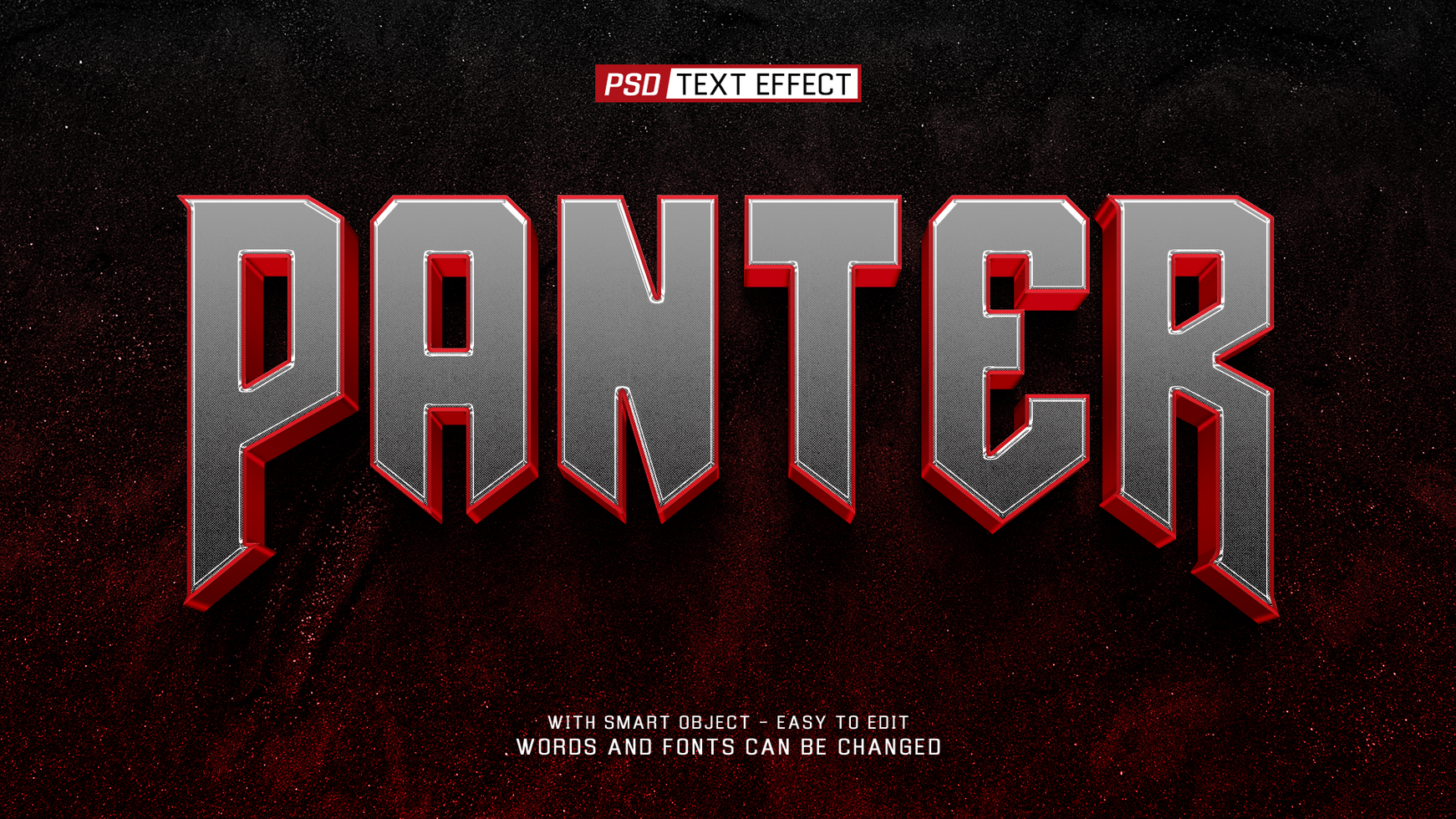 panter 3d text effect psd