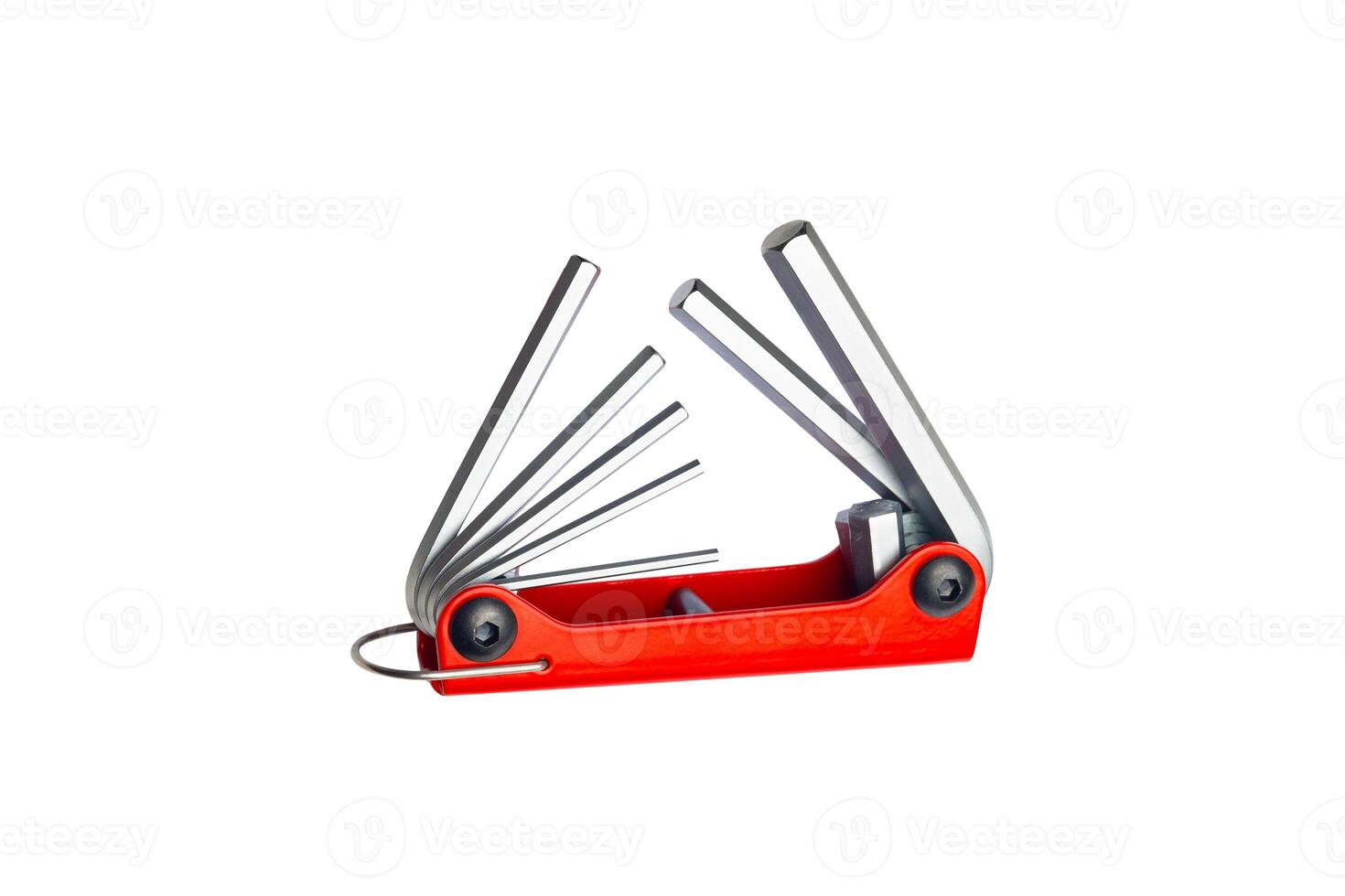 Hand tools,Folding Hex Key Set isolate on white background. Folding Hex Key design for slipping in pocket or for easy storage. photo