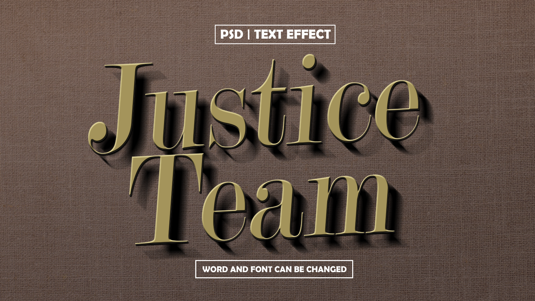 Justice Team 3D Editable Text Effect psd