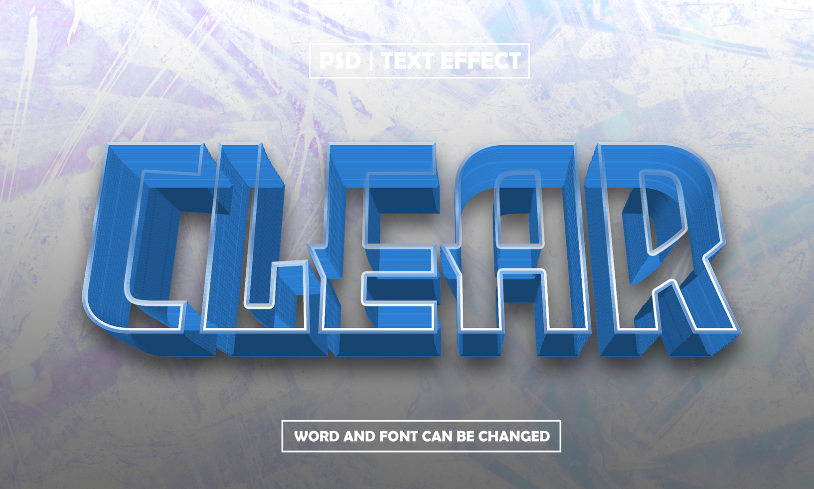 Clear 3D Editable Text Effect psd