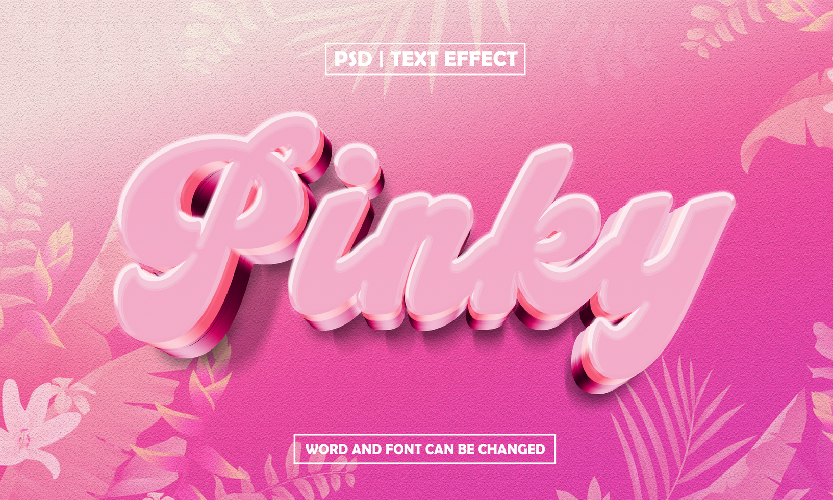 Pinky 3D Editable Text Effect psd
