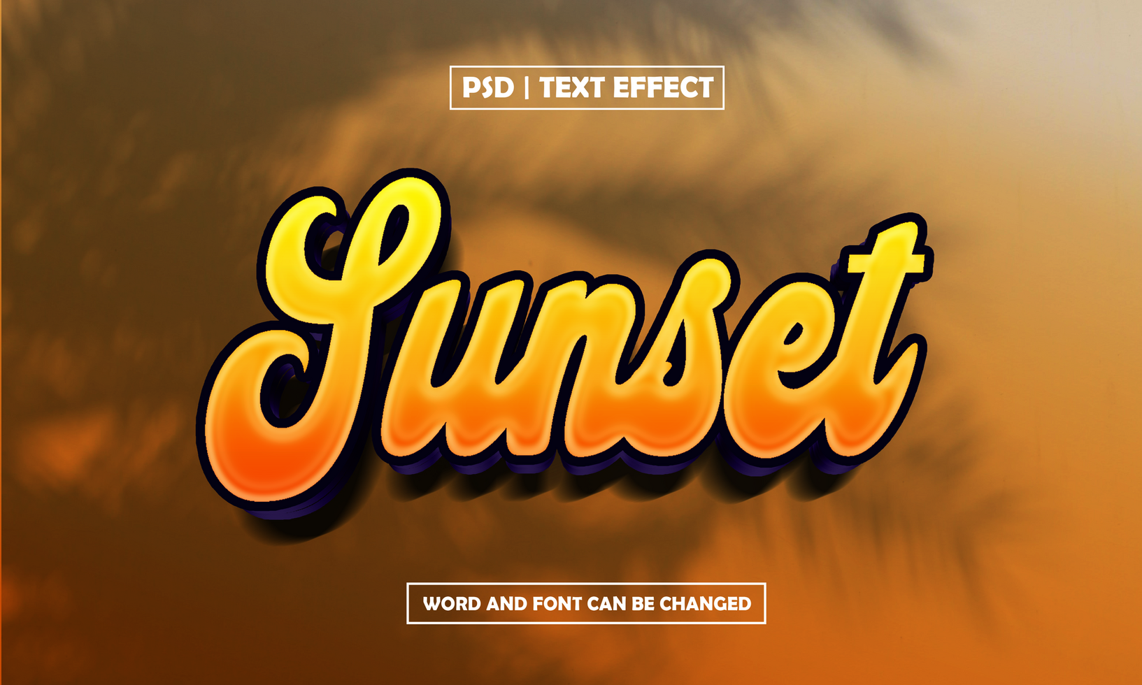 Sunset Editable Text Effect psd