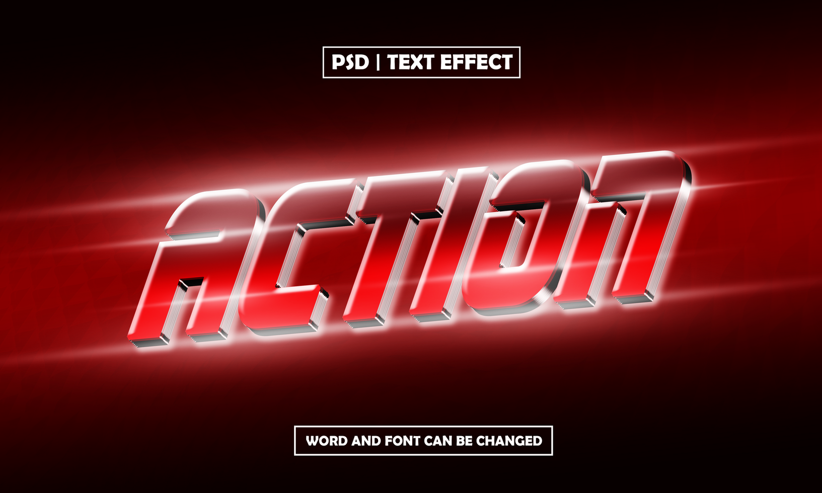 Action 3D Editable Text Effect psd