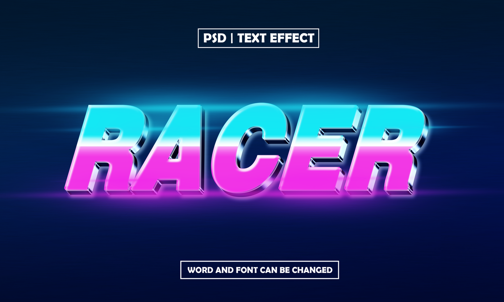 Racer 3D Editable Text Effect psd