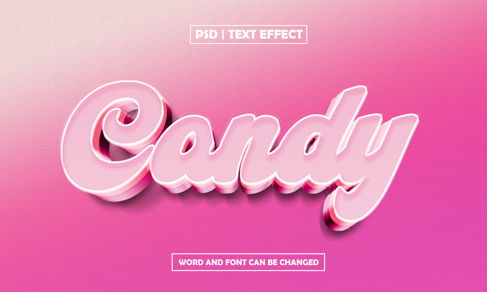 Candy 3D Editable Text Effect psd