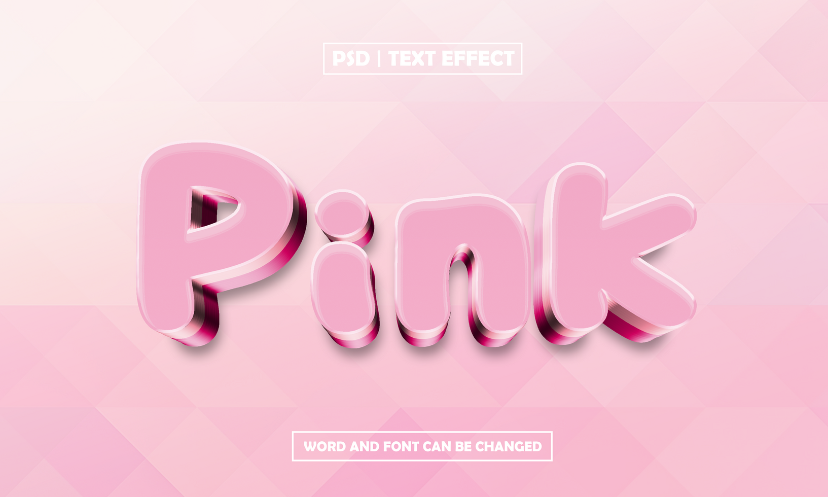Pink 3D Editable Text Effect psd
