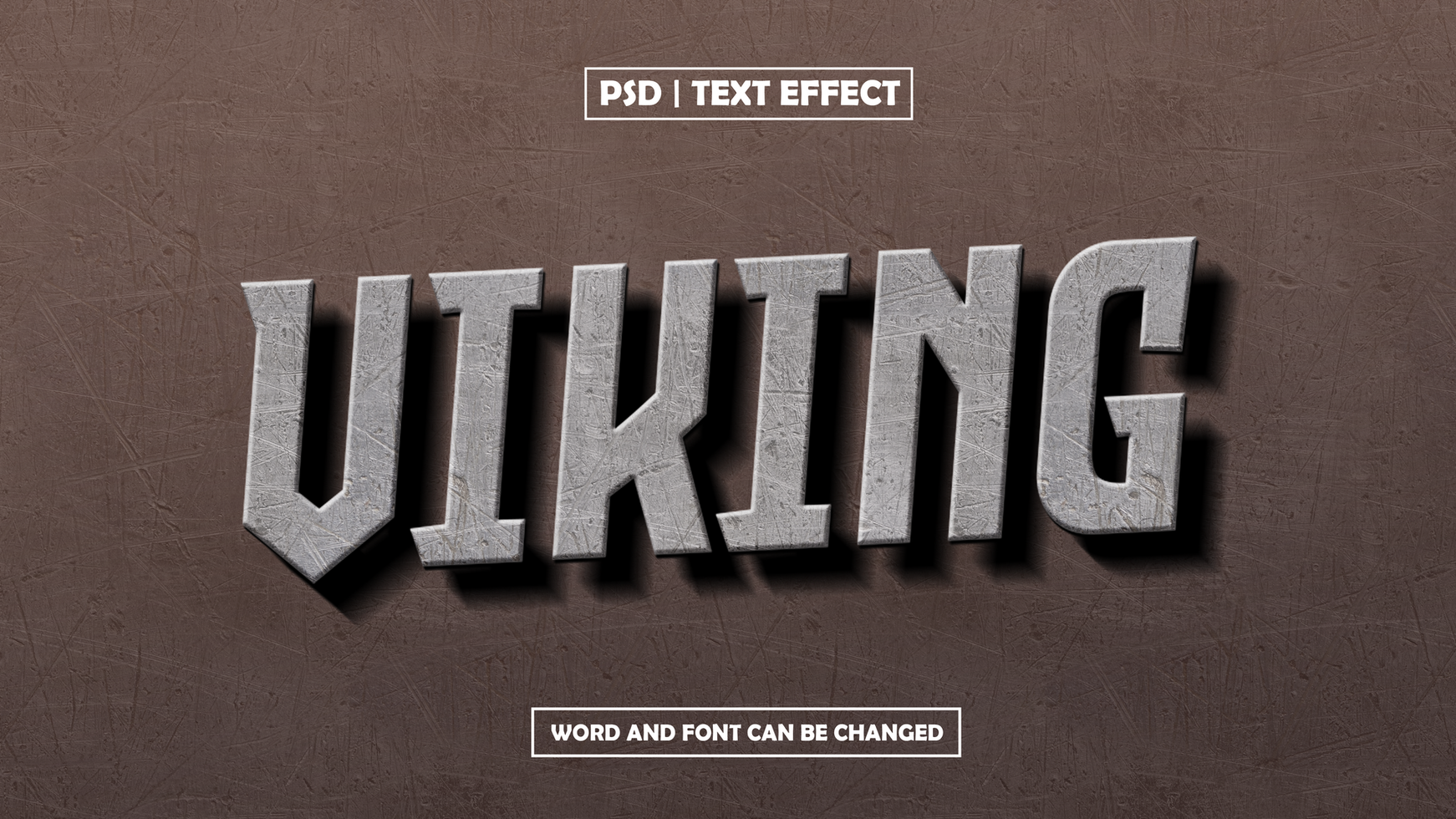 Viking 3D Editable Text Effect psd