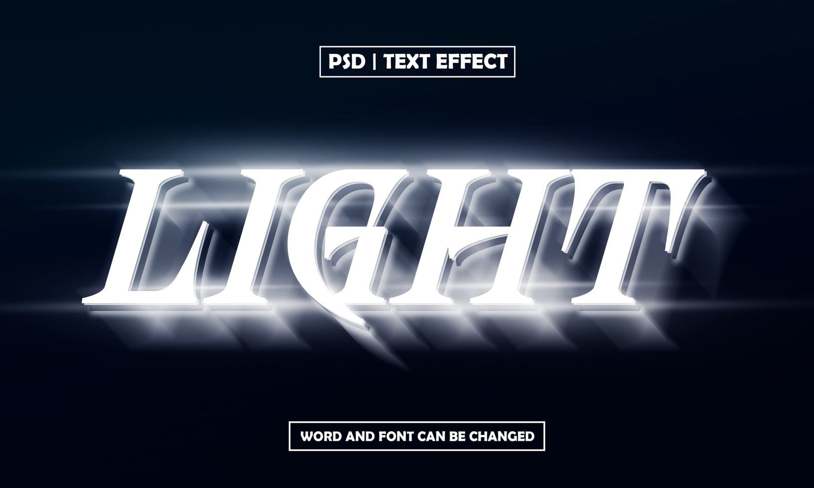 Light 3D Editable Text Effect psd