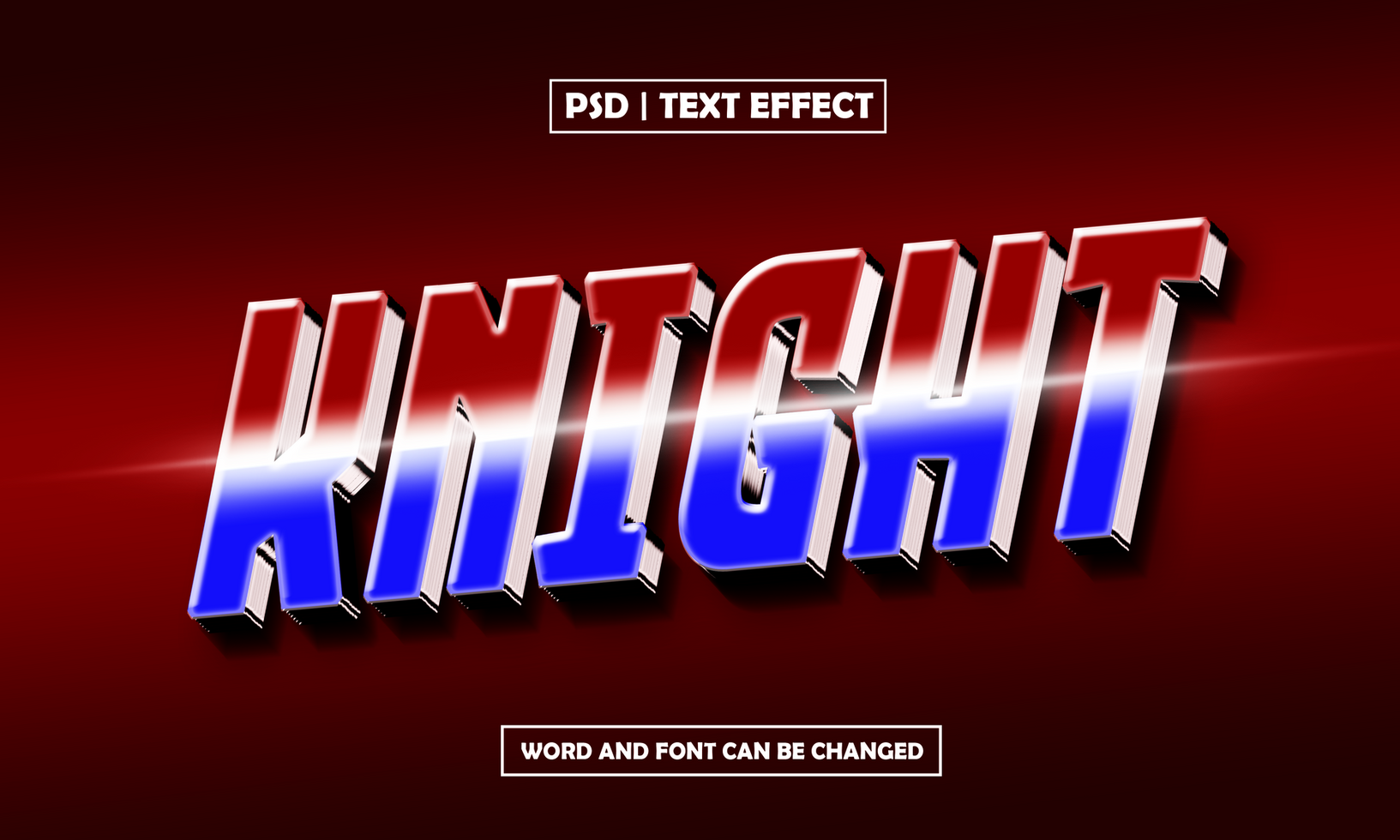 Knight 3D Editable Text Effect psd