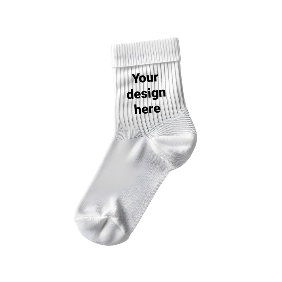 White socks mockup on black background psd