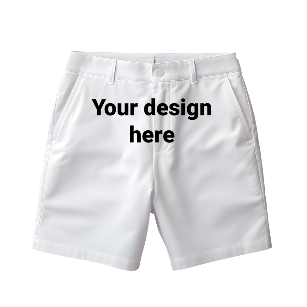 White Shorts Mockup Front View Isolated psd