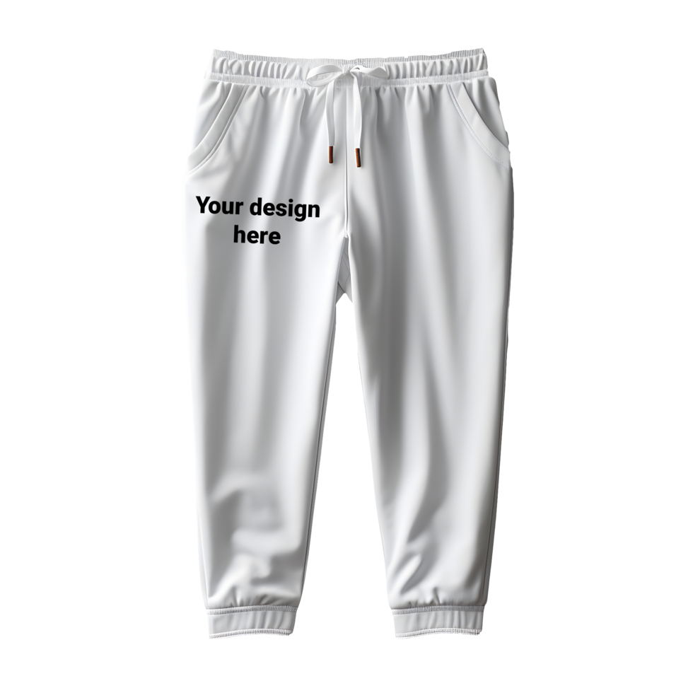 White Joggers Mockup without Background psd