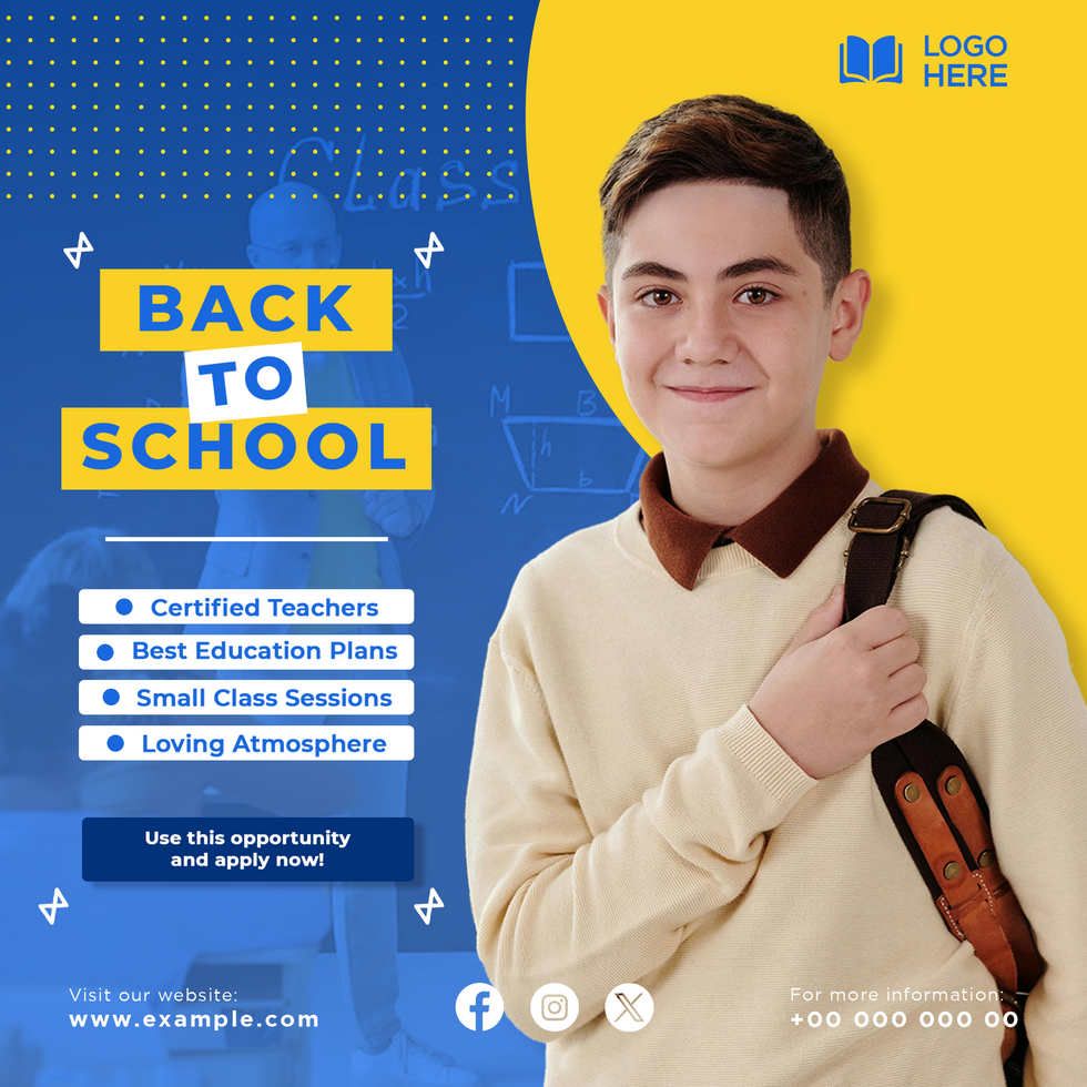 Back to School Template for Social Media and Banner psd
