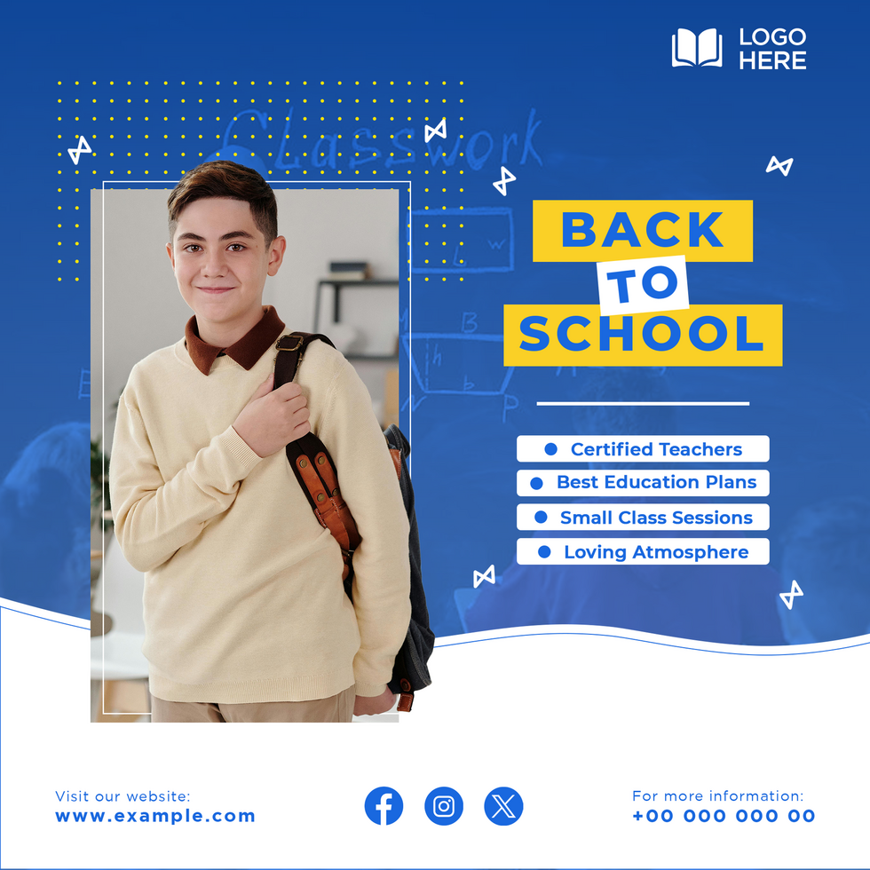 Welcome Back to School Social Media Post or Banner psd
