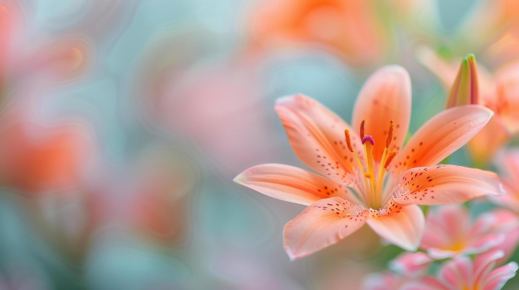 Delicate Pink Flower Blooming Against a Soft Bokeh Background in Spring photo