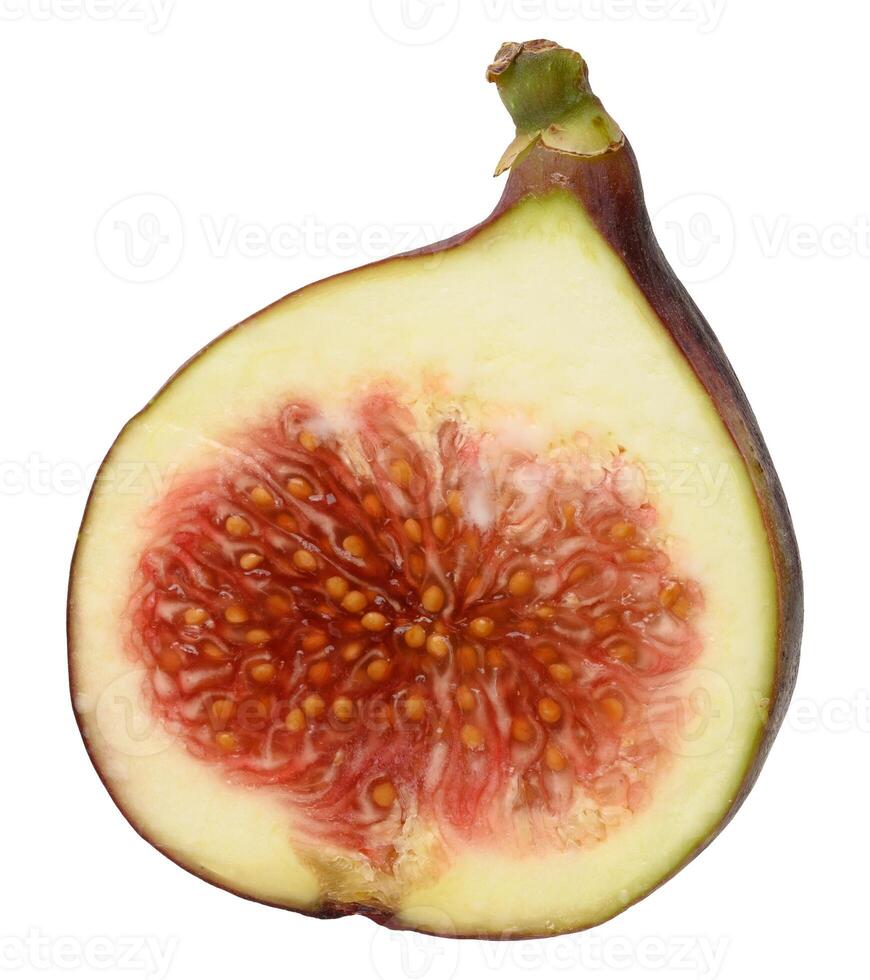 Half of a ripe fig on an isolated background photo