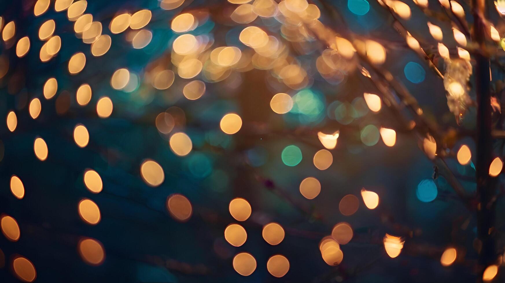 a blurry image of a tree with lights photo