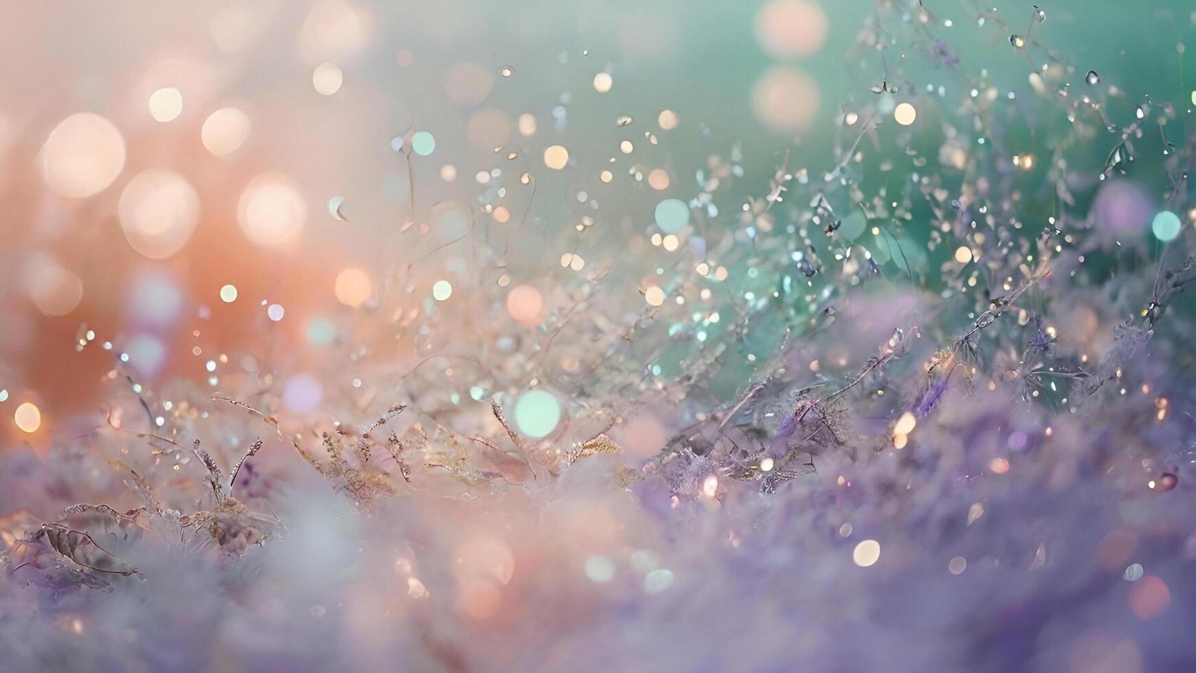 water droplets are floating in the air with a colorful background photo