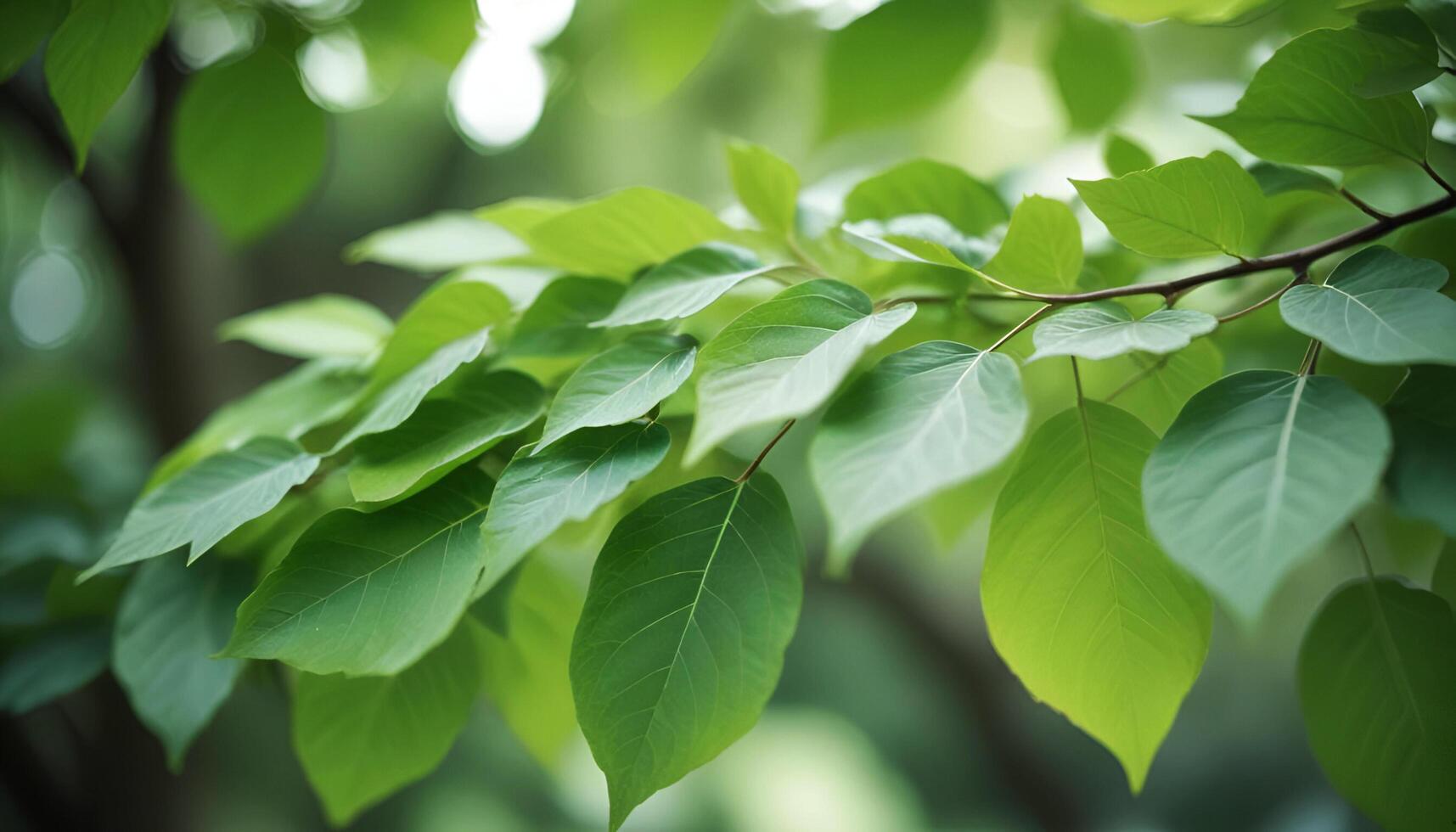 a close up of green leaves on a tree photo