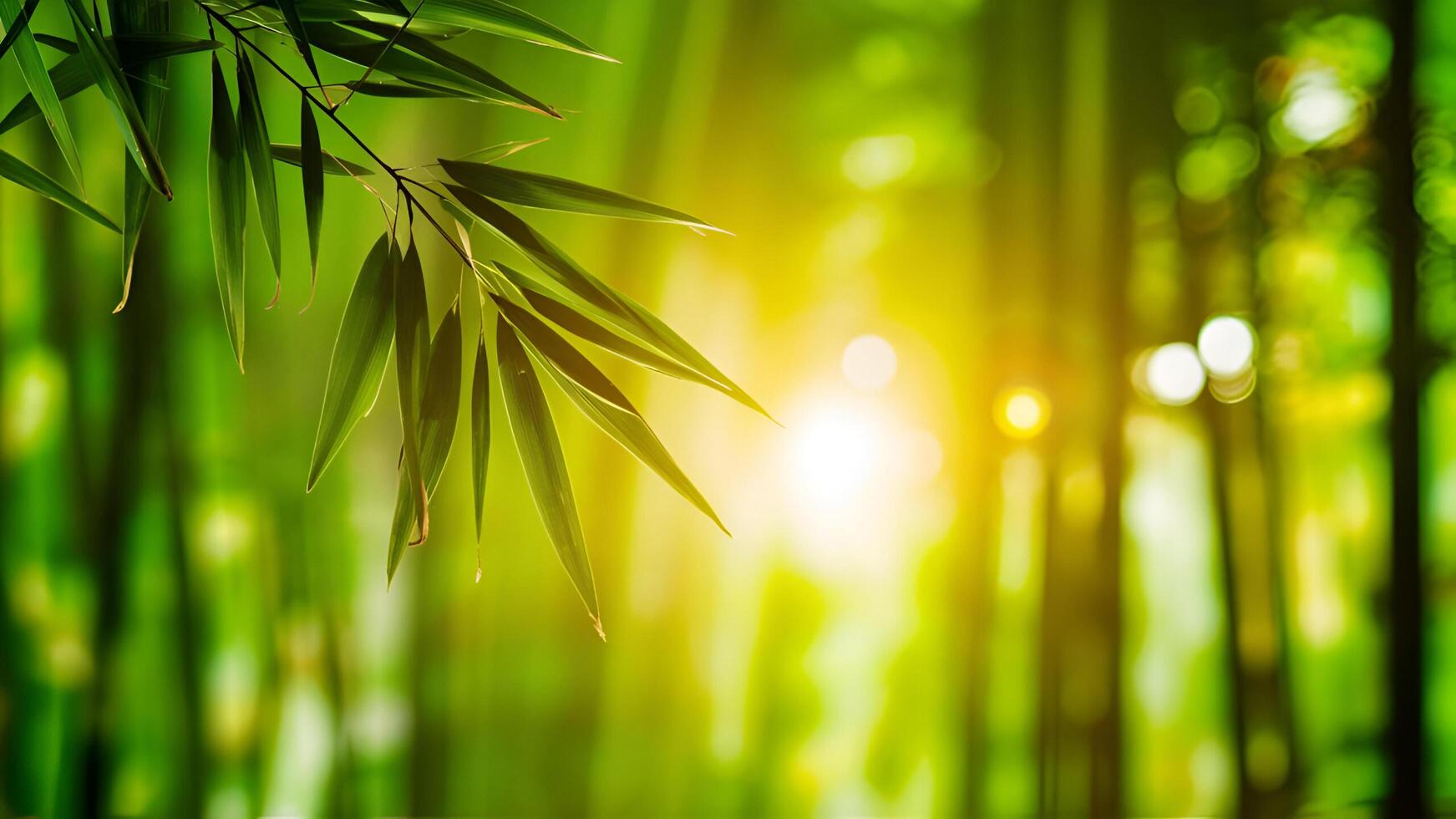 bamboo tree with sunlight shining through it photo