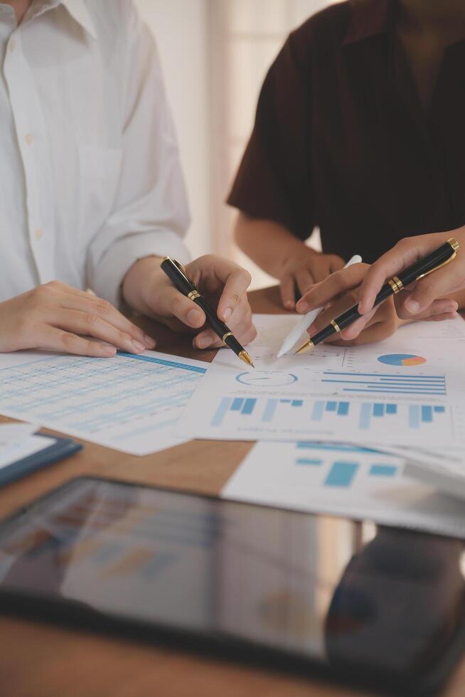 Business meetings to analyze investment strategies and brainstorm sales plans for a more profitable business. photo