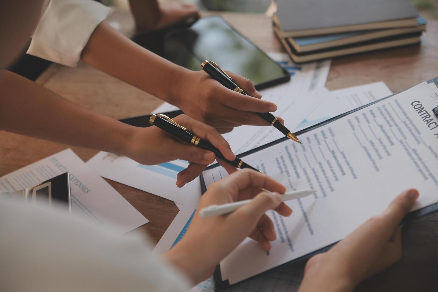 Business meetings to analyze investment strategies and brainstorm sales plans for a more profitable business. photo