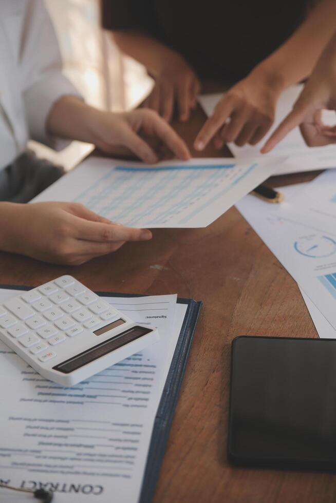 Business meetings to analyze investment strategies and brainstorm sales plans for a more profitable business. photo