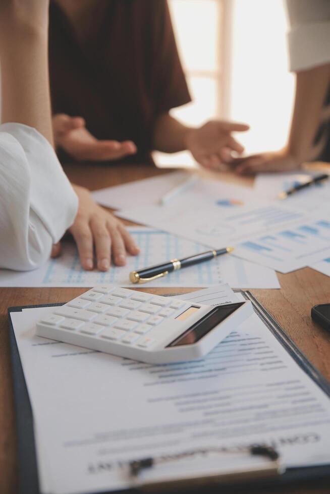 Business meetings to analyze investment strategies and brainstorm sales plans for a more profitable business. photo